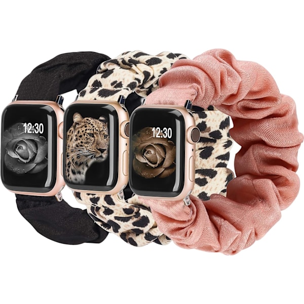 3-pakkia Apple Watch -yhteensopivia Scrunchies-rannekkeita 38 mm kangas