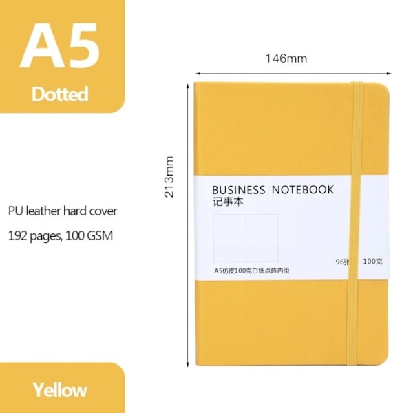 A5 Anteckningsbok Dagbok Kontorsmaterial GUL yellow