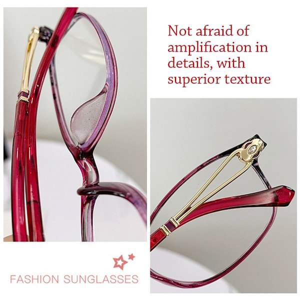 Läsglasögon Ultra Lätt Ram ROSERÖD STYRKAN 400 Roseröd Rose red Strength 400