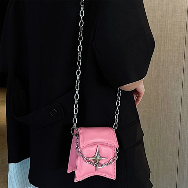 Koreansk Kedje Axelväska Y2K Handväskor ROSA pink