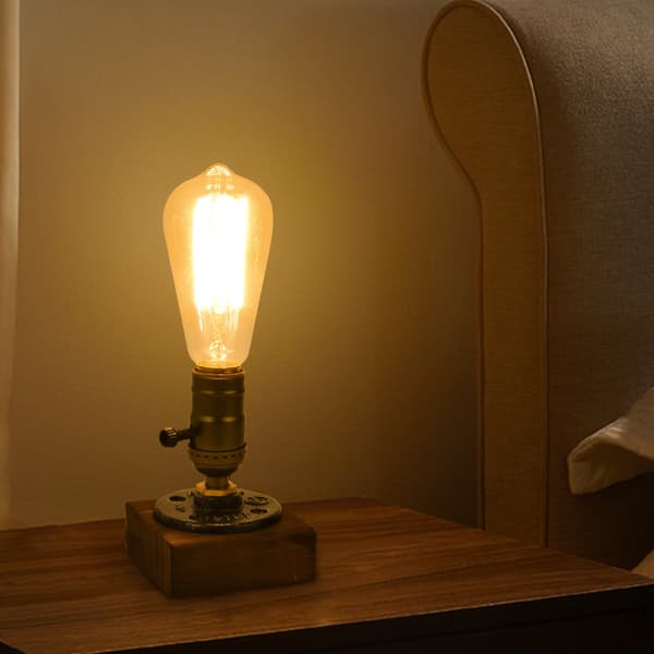 Bordlampefod i retro industriel stil, velegnet til E26 Edison-pærer, steampunk-stil.