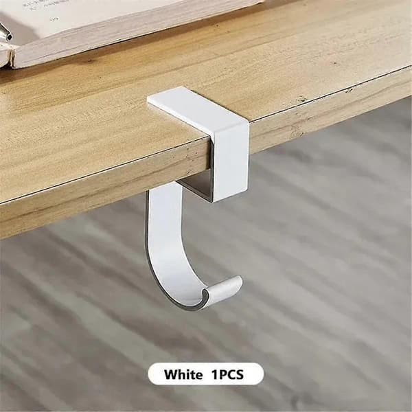 10 Irregularly Shaped Desk Hooks, Hanging Bag Holders for Student Desks, Removable Bag Holders for Office, Grey.