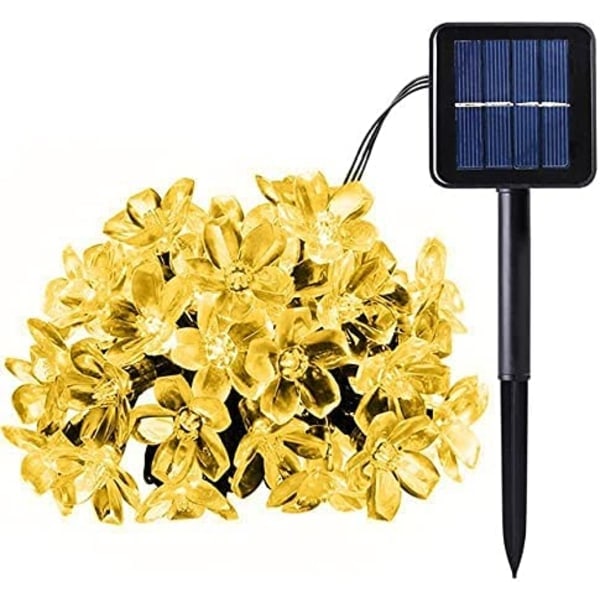 7M 50 LED Körsbärsblommor Solcellslampa Trädgårdsfä Lights