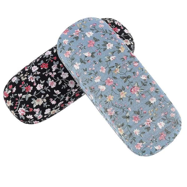 Two-pack glasses case, unisex, hard shell, floral pattern, sunglasses case, hard glasses cases, glasses protection, suitable for sunglasses.