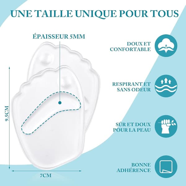 Gel sål - 4 par - Forfodspude - Transparent