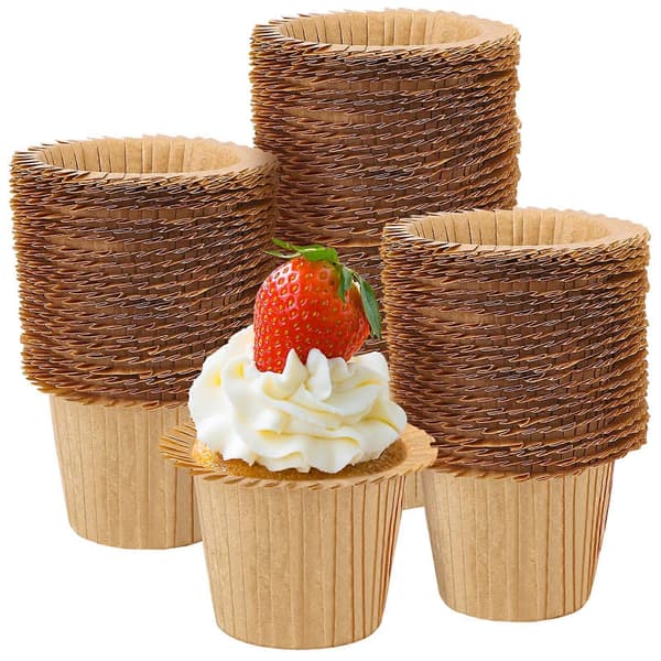 90-pak naturlige papir cupcake coasters, bagepapir cupcake coasters, fortykkede cupcake coasters, engangs cupcake coasters