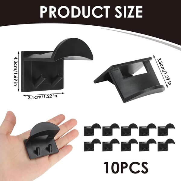 Self-adhesive hat rack, wall-mountable, storage rack for 10 baseball caps, no drilling required, suitable for doors, wardrobes, bedrooms (black).