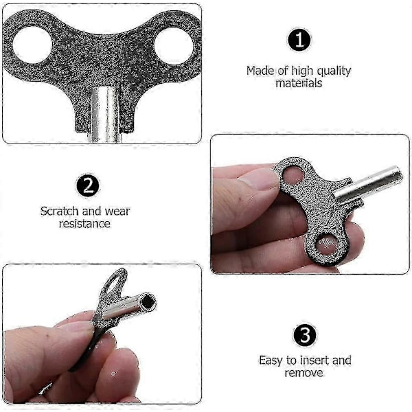 Clock Key. Mechanical Clock Key for General Use (Black) (4-piece pack) A