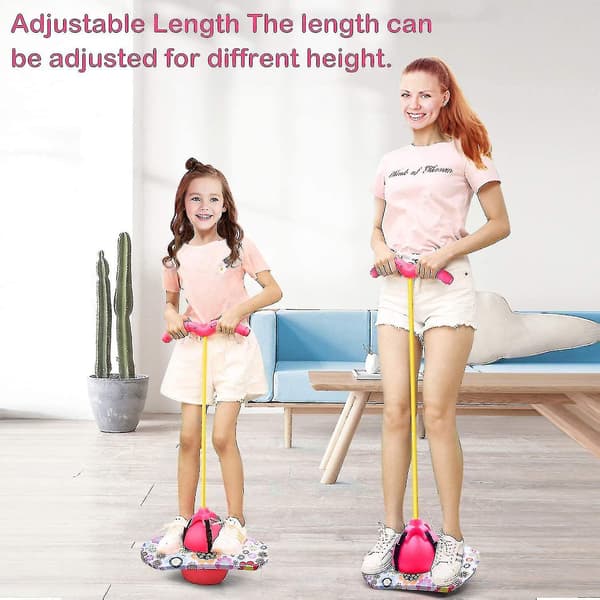 Hopper Ball with Handle, Balance Board, Explosion-Proof Exercise Hopper Ball Yellow
