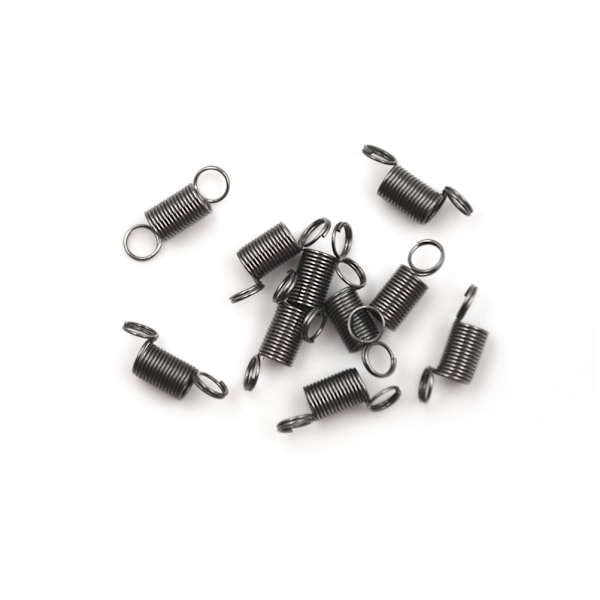 50 st 15 mm små dragfjädrar i rostfritt stål med krok för T Svart - Perfekt Svart Black one size