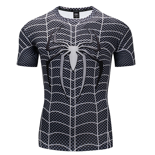 3D Spider-Man -paintettu lyhythihainen kompressiopaita miehille, hengittävä fitness väri 3 3XL väri 3 Color 3 3XL