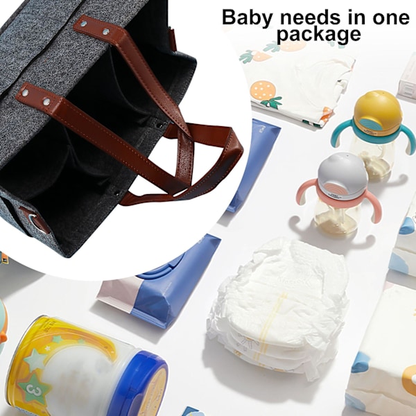 Babyble Organiserkurv til Bleer, Brusebadskurv, Opbevaringsbeholder til Børneværelset, Opbevaringskurv til Bilen, Servietter, Legetøj