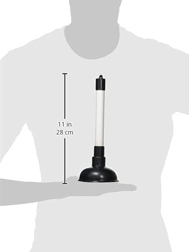 100 mm (4 inch) Sink Plunger with a 225 mm (9 inch) Plastic Handle, White/Black Diameter.