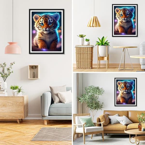 (30x40 cm) 5D Diamant Maleri Tiger