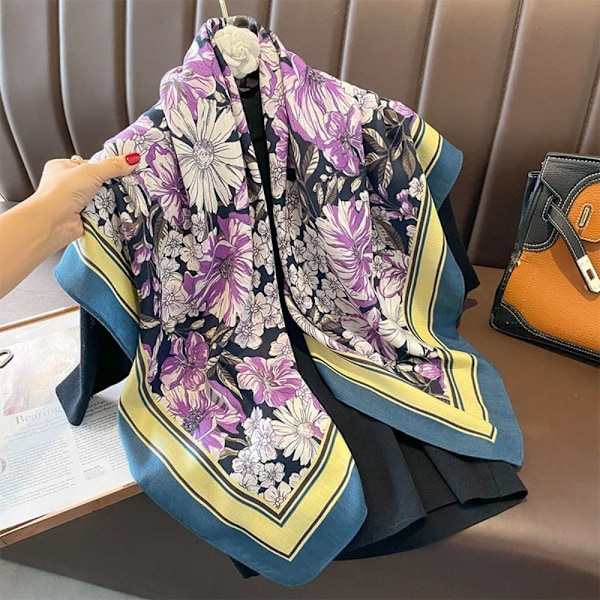 Strandshawl 90x90cm Siden Scarf 4 4 4 4