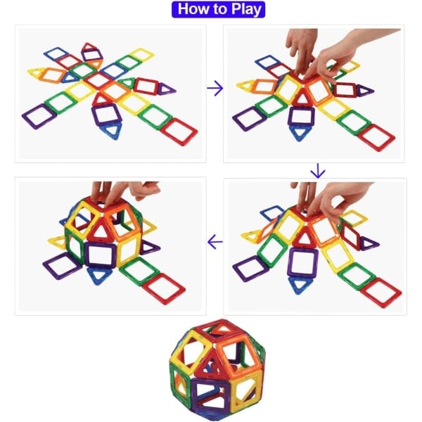 3D magneettiset palikat - 40 osaa magneettisia palikoita - Rakenna magneettien avulla monivärinen - Täydellinen monivärinen