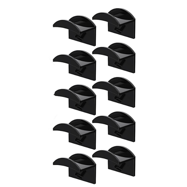 10 Black Self-Adhesive Cap Holders for Cap Storage, Wall-Mounted Cap Holders