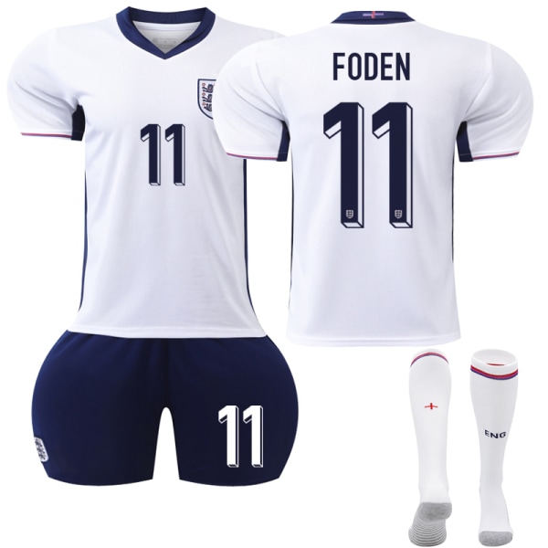 UEFA Euro 2024 England Home Kids Football Kit No. 11 Foden 20