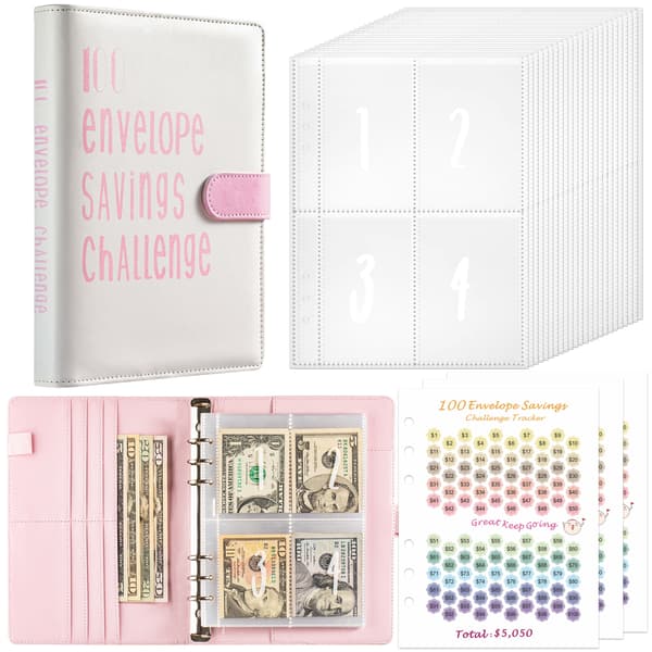 Spareudfordring: Pink kontantkuvert budgetmappe Pink 377