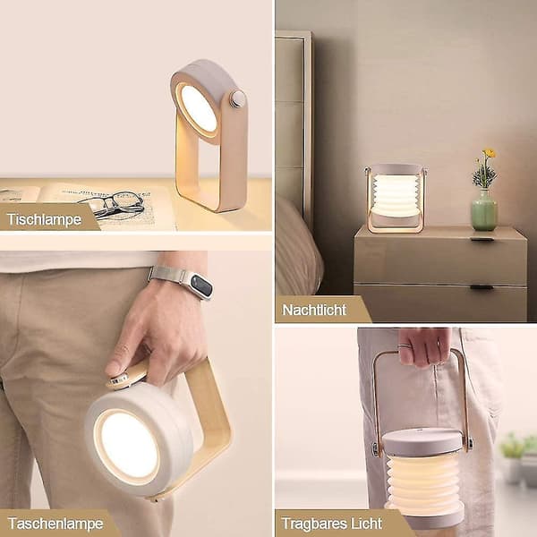 LED Bedside Lamp, Retro Touch Dimmable Night Light, 3 Lighting Modes, Foldable and Portable Bedside Lamp/Camping Lamp.
