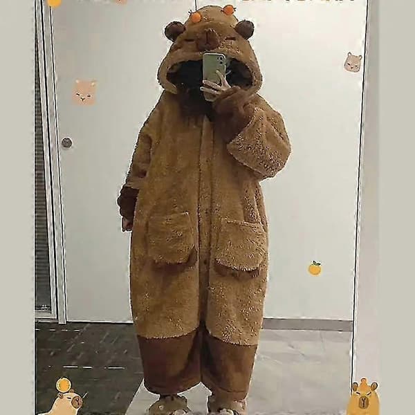 Voksen Capybara Rollespill Onesie Pyjamas Tegneserie Pyjamas L