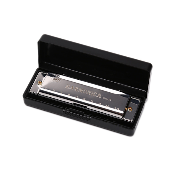 10-håls munspel pusselinstrument silver