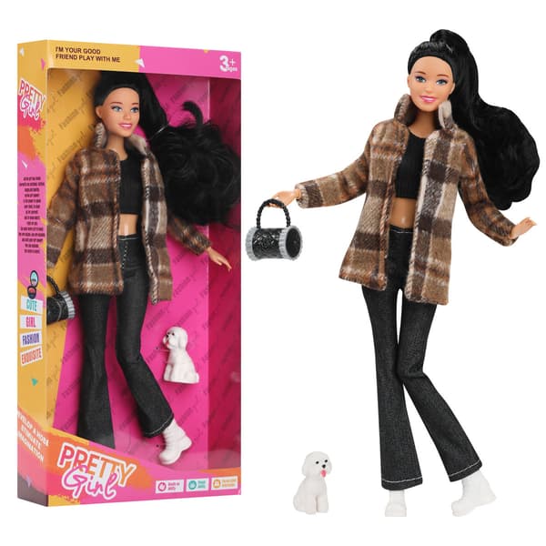 Barbie-docka, 30 cm lång - långt hår, klädd i en vacker höst/vinterklänning | Helt ny förpackning 1