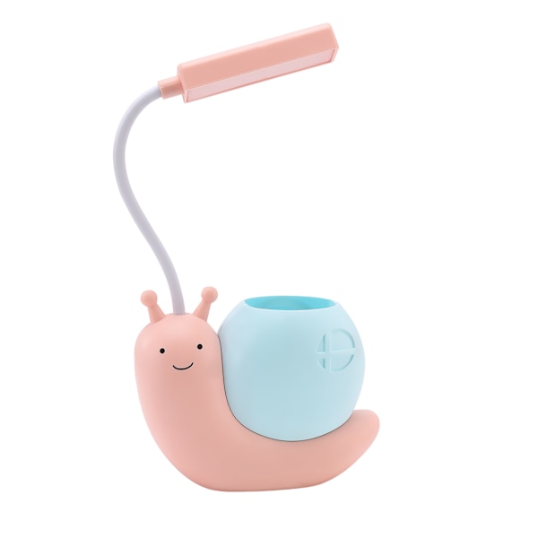Söt Barnlampa med Pennhållare, Snigelformad USB-Laddning för Studenter