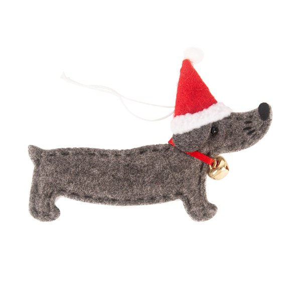 Nyt juletilbehør Julepynt Juletræspynt Juletræspølsehund Lille brun vedhæng