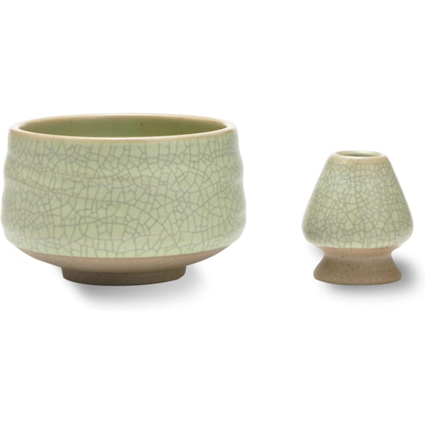 Matcha visp och skål & visphållare, Chasen-hållare, Matcha skålar kopphandtag blandningsställ, Matcha sikt visp handgjord borste