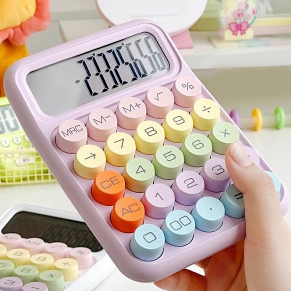n Kawaii Minilaskin Sarjakuva Karkkiväri Hiljainen Mekaaninen Näppäimistö lila purple Onesize purple
