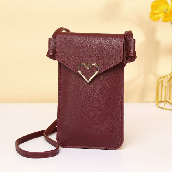 Touchscreen Case for Mobile, Vinyl Burgundy wine red