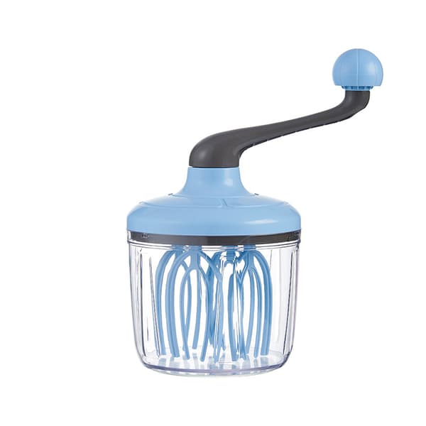 Plastic Egg Beater, Semi-Automatic Egg Whisk, Milk and Egg Whisk, Kitchen Egg Beater, Suitable for Mixing, Cooking, Baking, and Frothing. Blue