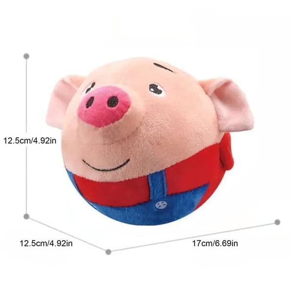 Dynamic Plush Pet Toy, Interactive Bouncing Ball, Sound-Emitting Electronic Dog Toy Red