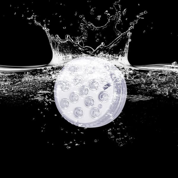 Two LED underwater lights, IP68 waterproof, pool lighting with remote control, RGB pond lighting with 16 colors.