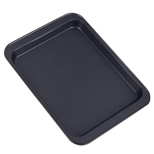 33*23cm bageplade, non-stick rustfri stål bageplade, kageform, ovn, roulade, kage (sort, stor størrelse) 【Regular】 Large black baking tray