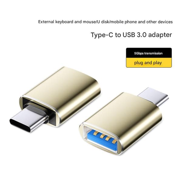 Type-C til USB-interface - OTG-adapter - USB-konverter til mobiltelefoner - USB 3.0-konverter Gold