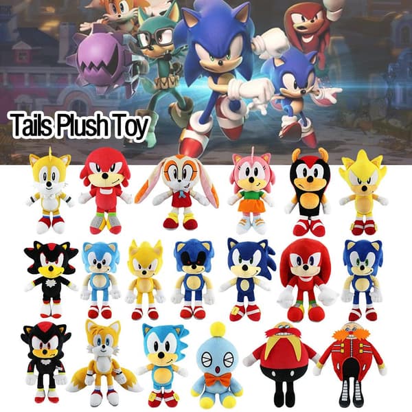 Sonic the Hedgehog, Shat, Amy, Rosna, Krustaar plyschleksaker, mjuka fyllda dockor, barnleksaker B One size
