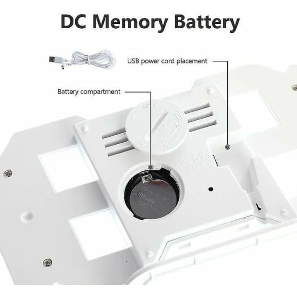 Stor 3D LED digital veggklokke