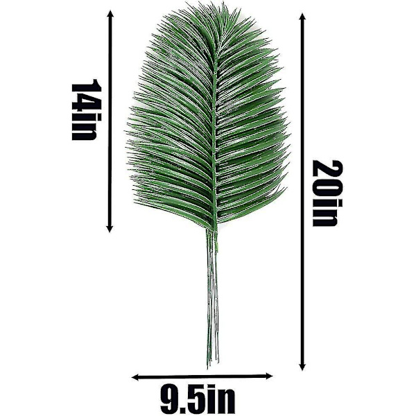 12 Artificial Palm Leaves, Tropical Style