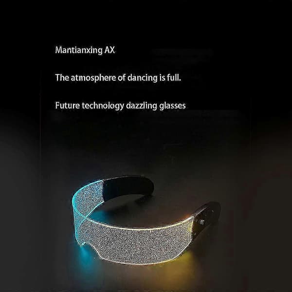 Futuristiske LED-briller, justerbart lys, cyberpunk-stil, flere moduser, en festnødvendighet.
