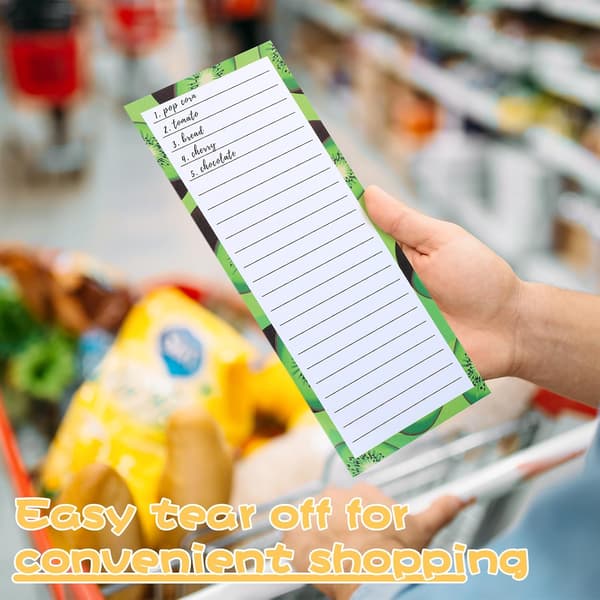 4-pack Magnetic Notepads, Suitable for Office - 200 Fruit Patterned Shopping Lists, with Pen Holder, Strong Magnetic Refrigerator Magnets. Fruit 1