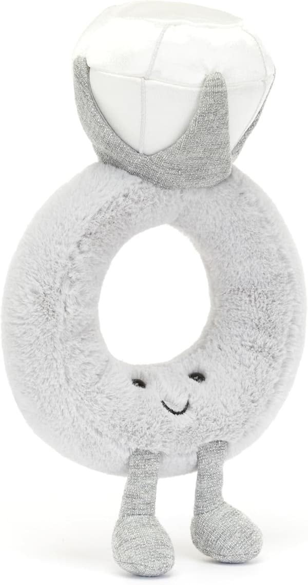 Amuseables Diamond Ring Plush, 20 cm | Wedding Ring Plush | Engagement and Wedding Gift