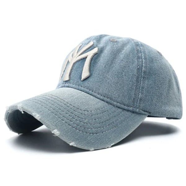 Tvättad Denim Basebollkeps Svart Vintage Y2k Dad Hat BLACK BLACK Black Black