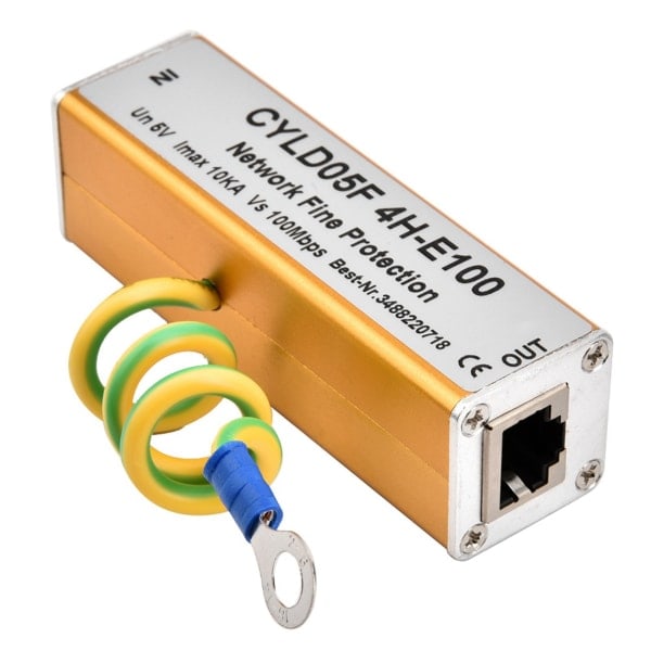 RJ45 RJ11 Adapter Ethernet Nätverk Överspänningsskydd Åskledare Skydd 5V