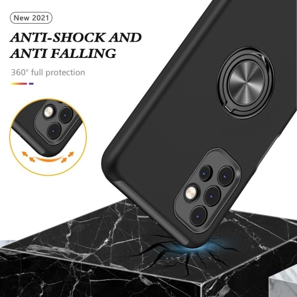 Samsung Galaxy A32 5G Hybridfodral med Fingerring - Svart Svart