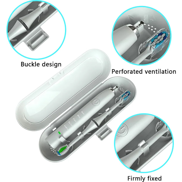 2-pak rejseetui til tandbørste, etui til elektrisk tandbørste, passer til Braun Oral b elektrisk tandbørste