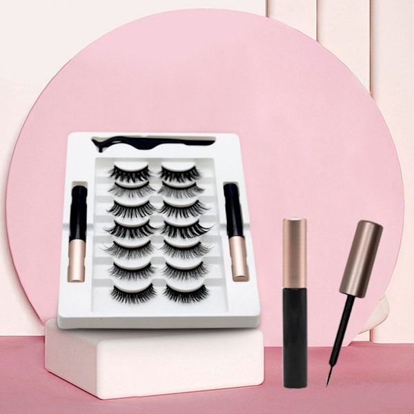Magneettiset Ripset ja Eyeliner-setti 7 Paria Tekoripsiä Nestemäinen Eyeliner C17