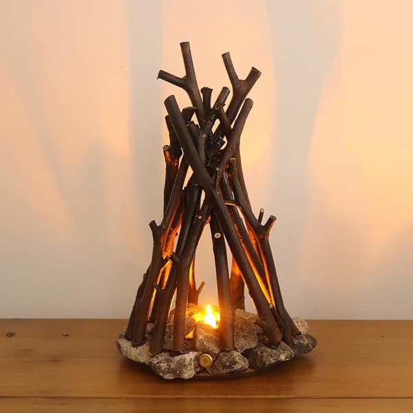 LED Night Light, Campfire Shaped LED Dimmable Wooden Lamp, Supports Three Light Modes and Flame Effects, USB Powered. L