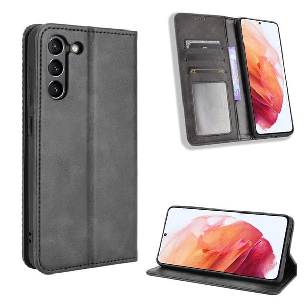 Compatible with Samsung Galaxy S21 FE 5G Wallet Case - Black Svart black